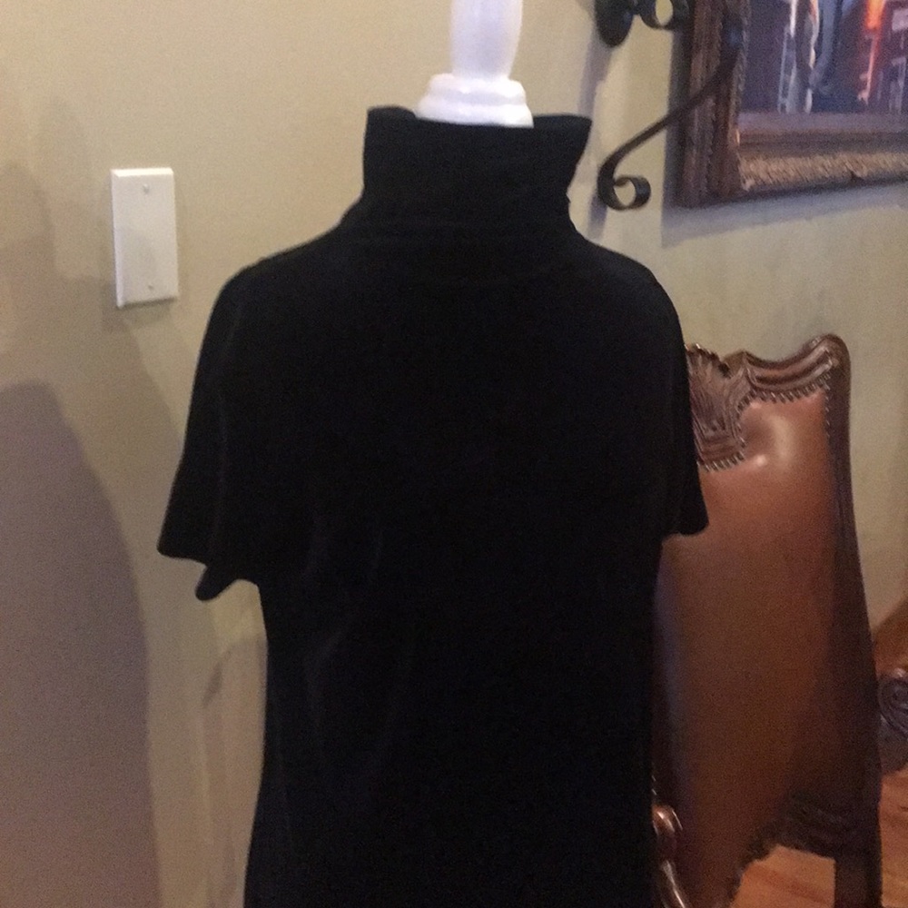 Black velvet turtleneck